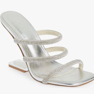 Azalea Wang Embellished Silver Sandal